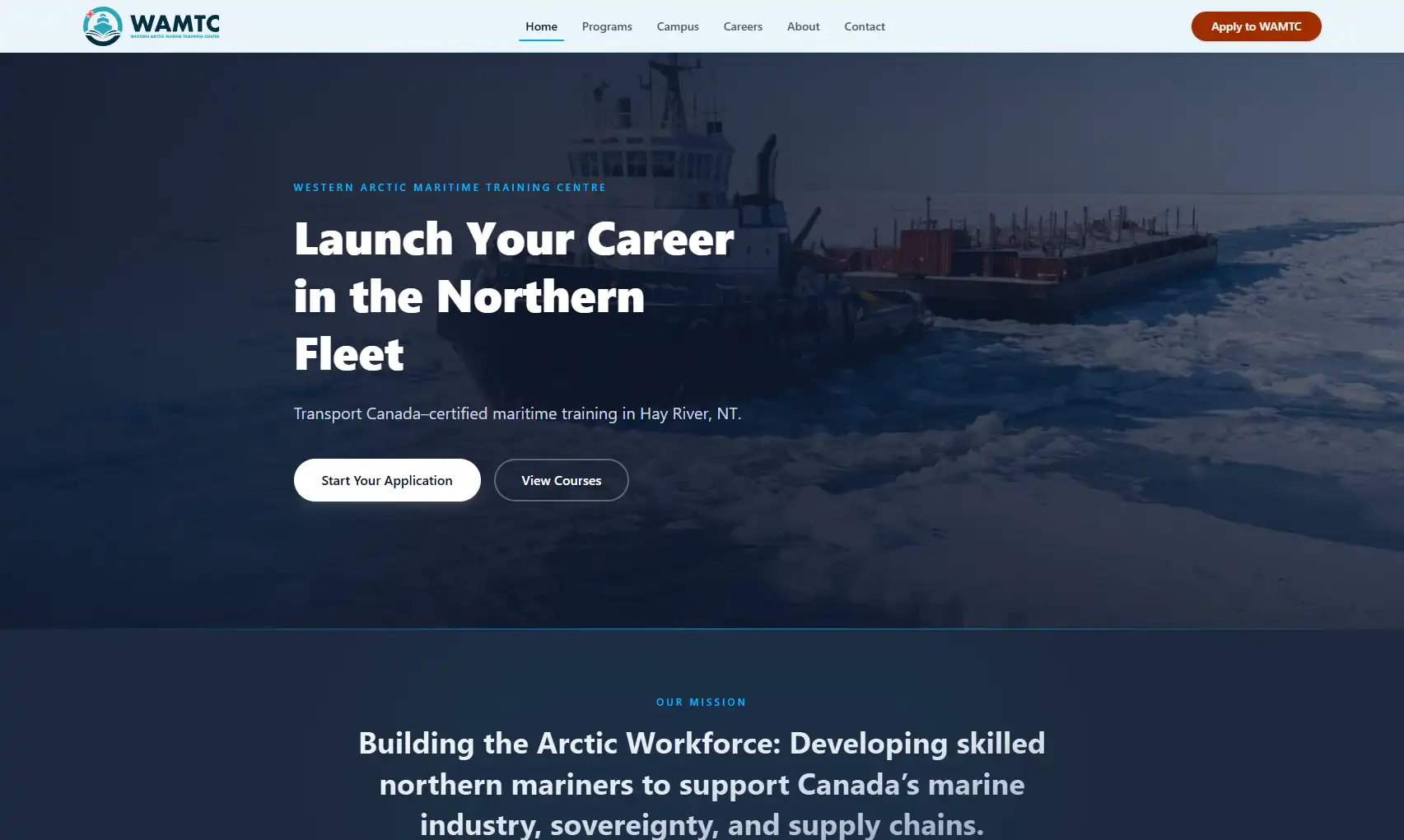 WAMTC.ca — Western Arctic Marine Training Centre website and program information